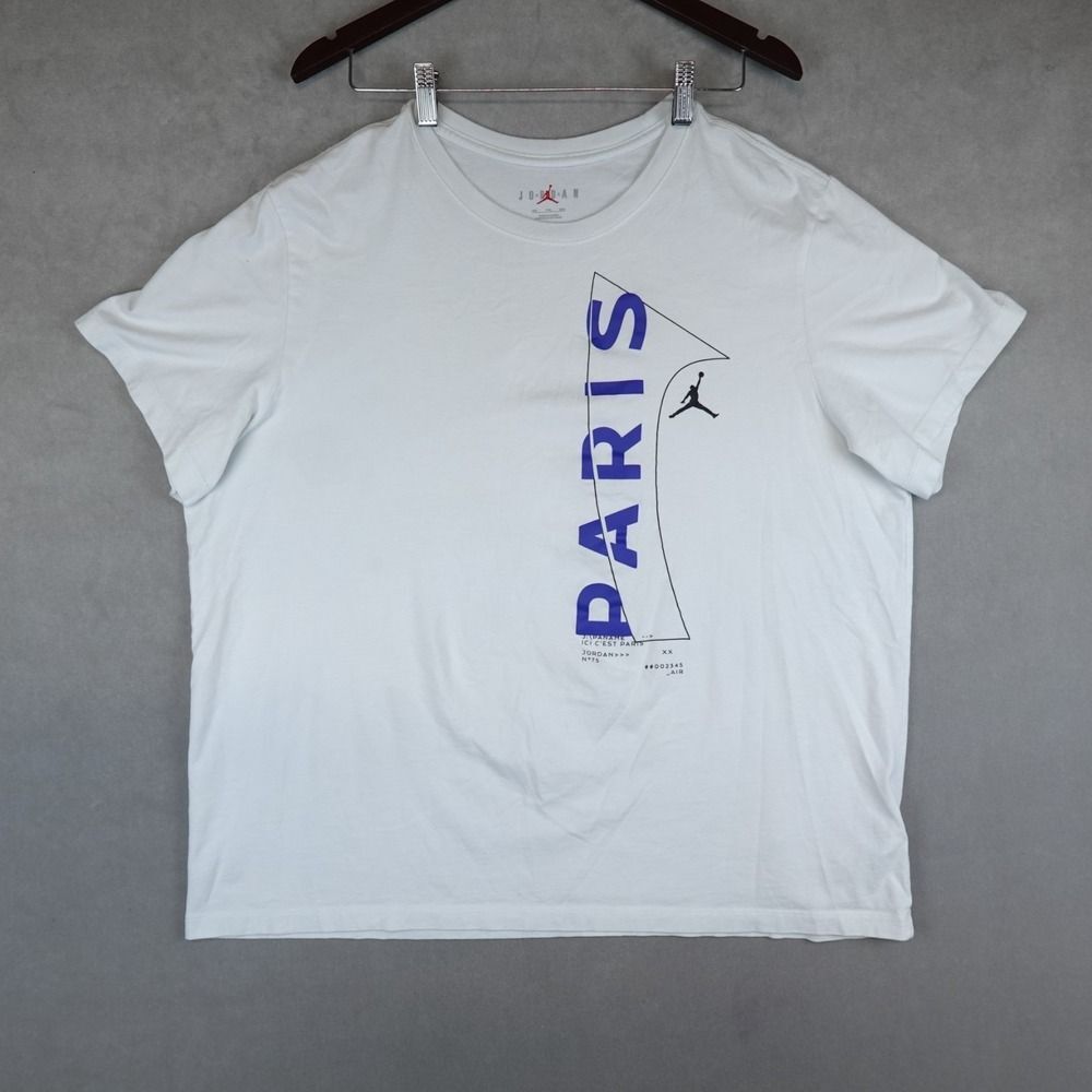 Air Jordan PSG Wordmark T-Shirt Paris Saint Germain Mens XXL Whhite